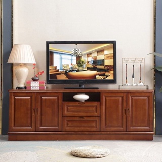 【熱銷 新品】中式實木電視櫃高櫃 簡約客廳臥室背景櫃條櫃影視櫃加高70cm G37C