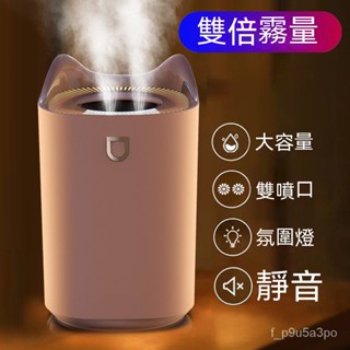 ✨全店免運✨跨境新款大容量雙噴口加濕器萌寵USB香薰居傢日用辦公室霧化器