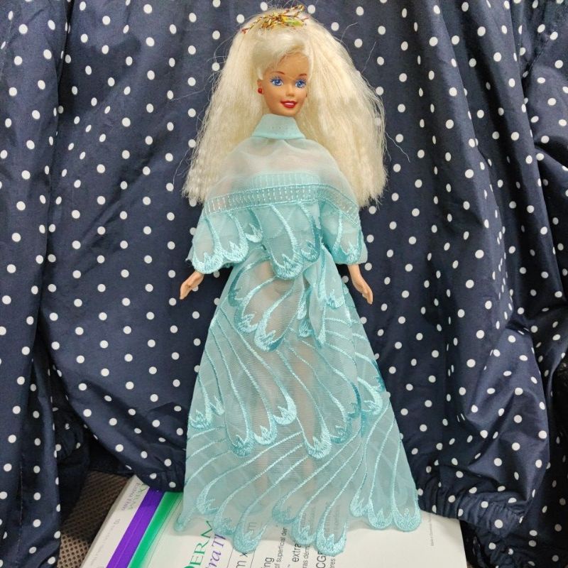 現貨  Barbie Tiffeny色蝴蝶結緞帶蕾絲洋裝小外套套裝 銷售不含芭比