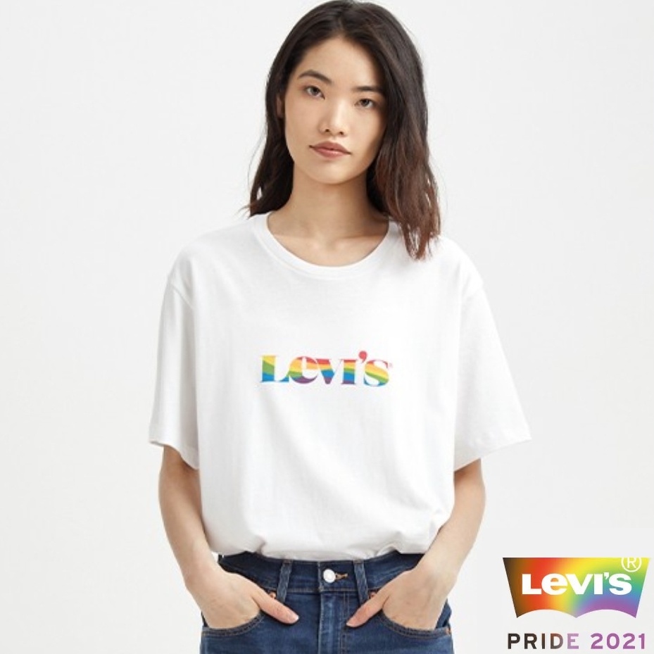 Levis Pride限量平權系列 短袖T恤 / 彩虹摩登Logo 男女 熱賣單品 24671-0028