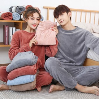 【優+】睡衣 傢居服男女 情侶珊瑚絨套裝 睡衣套裝 傢居服套裝 毛絨睡衣加絨加厚 保暖法蘭絨男女 傢居服