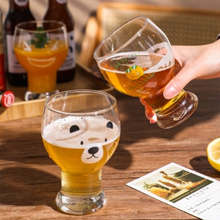 TINYHO 啤酒 杯子 玻璃 水杯 家用 個性 創意 大容量 可愛 果汁 飲料 杯