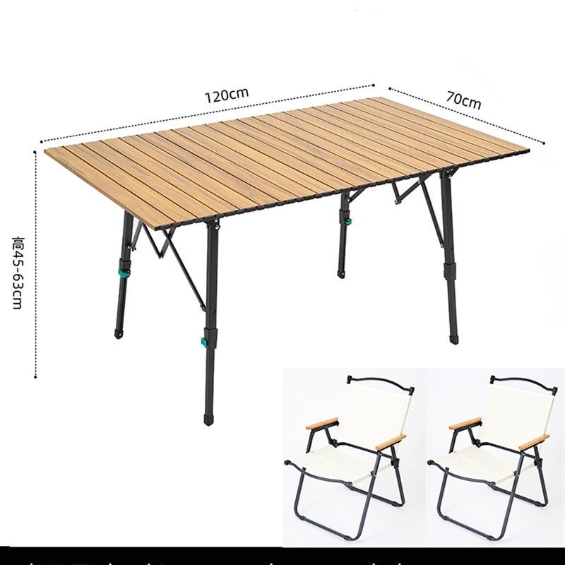 木紋蛋捲桌 可升降 鋁合金折疊桌 野餐桌 燒烤桌子 鋁板桌 戶外摺疊桌 露營 鋁板桌