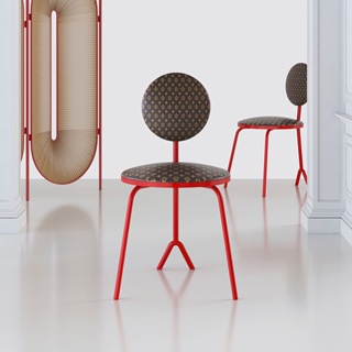 INS設計餐椅傢用網紅ins化妝創意書桌靠背凳設計師中古椅