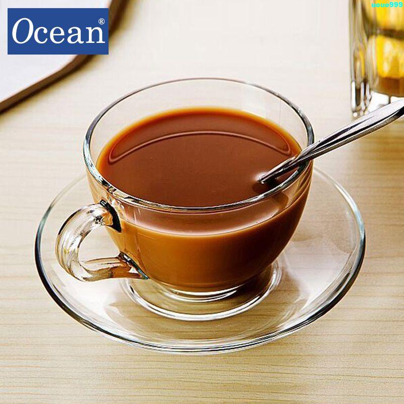 【高端玻璃咖啡杯】進口美式經典玻璃咖啡杯歐式咖啡杯碟套裝家用簡約下午茶花茶茶杯