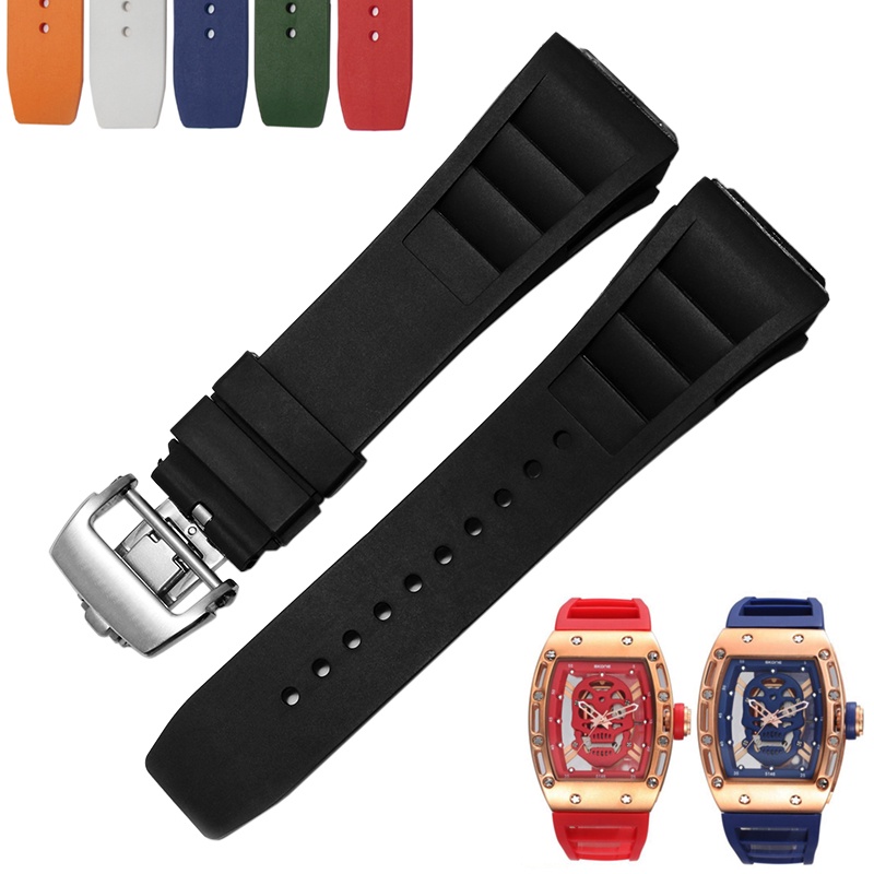 現貨好品質矽膠錶帶RICHARD MILLE代用 理查德米勒RM011 膠帶原裝配件男錶鏈