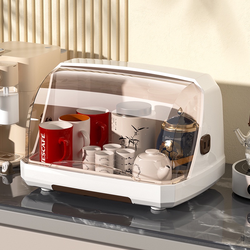 新品熱銷 茶杯茶具收納盒子桌麵方形透明整理櫃餐桌廚房櫥櫃杯子收納置物架 P0XZ