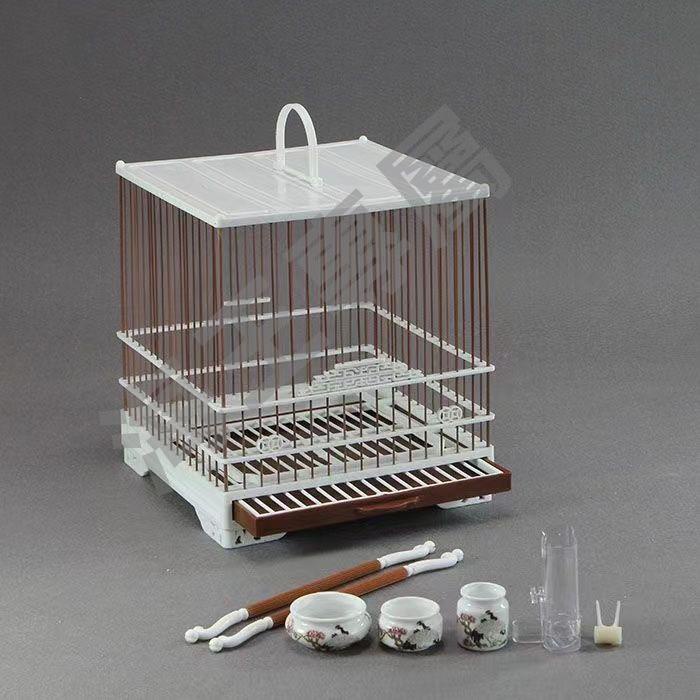 鳥籠抽屜式塑鋼板籠塑料加密鳥籠黃雀玻璃鋼黃雀方籠洗澡