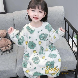 希希❤baby法蘭絨睡衣男女寶寶秋冬季加絨睡袍寶寶秋季衣服睡裙防踢