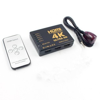 HDMI 切換器 分配器 五進一出 5進1出 支援 4K PS4 NS Switch HDMI線 遙控器【台中大眾電玩】