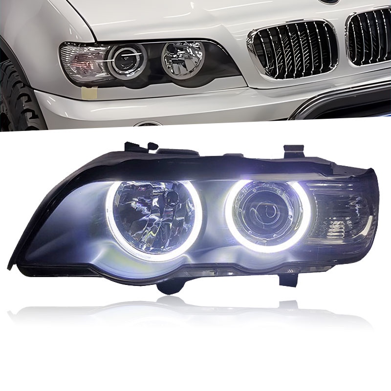 適用于98-03老款BMW X5 e53大燈總成改裝LED日行燈轉向燈透鏡大燈