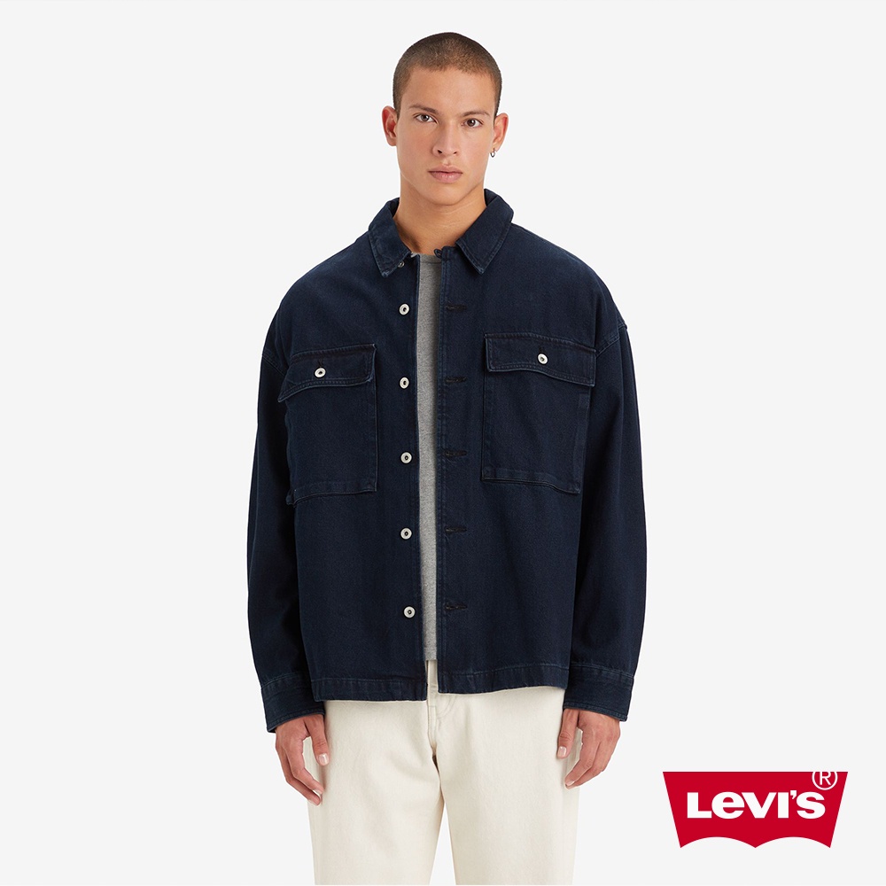 Levis 工裝牛仔襯衫式外套 / 經典雙胸口袋 / 深藍 男款 A5721-0004 熱賣單品
