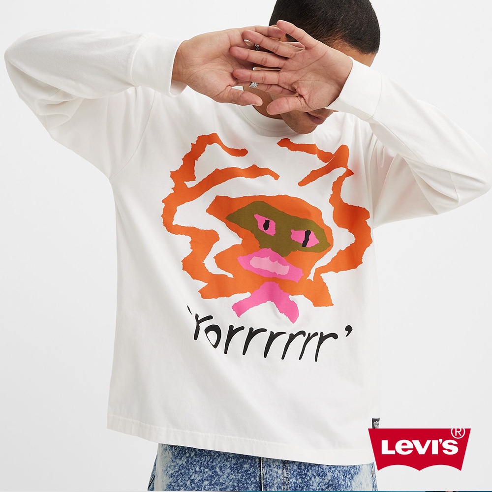 Levis 滑板系列 寬鬆方正版長袖T恤 / 街頭塗鴉印花 男 A1006-0010 人氣新品