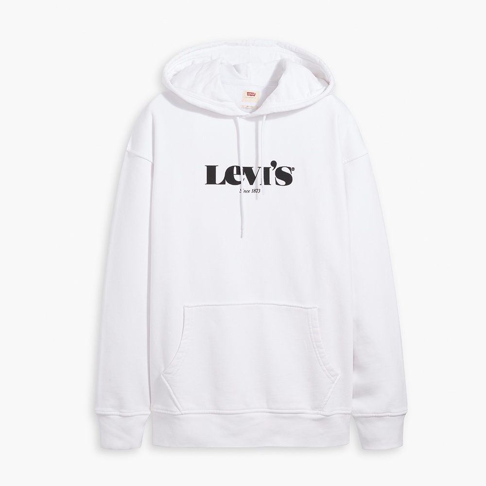 Levis 重磅口袋帽T 寬鬆休閒 高密度立體膠印復古摩登Logo 430GSM厚棉 男 熱賣單品 38479-0038