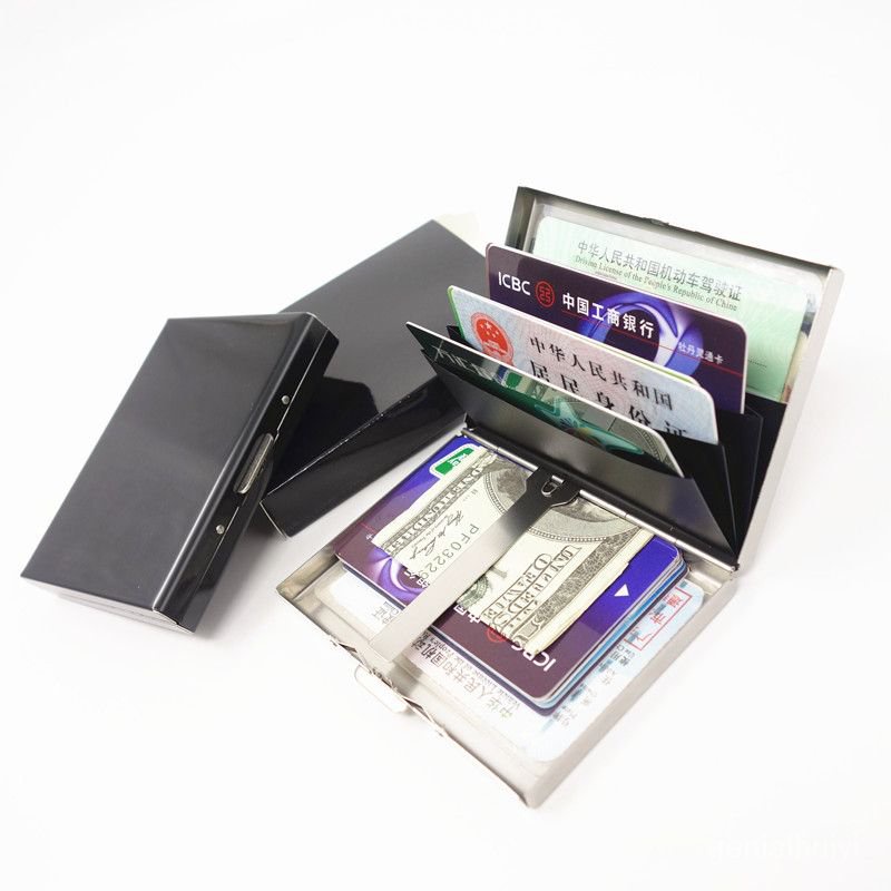 🔥熱賣/免運🔥多功能不銹鋼銀行信用卡盒 防盜防磁金屬風琴卡包卡夾 商務禮品 PPRR