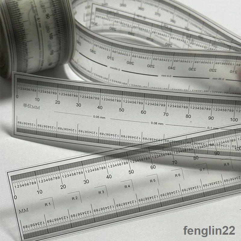 【新品】防水菲林尺軟尺捲尺標準尺最小刻度0.1mm 寬30mm標尺菲林訂製透明