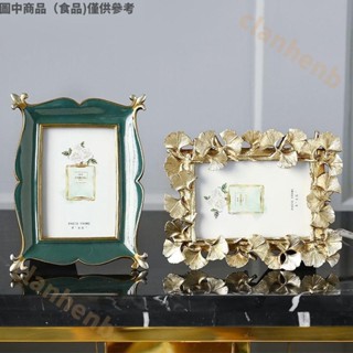 【全館免運】歐式 美式復古金色4寸7寸照片綠色6寸 相框 畫框家居飾品擺件擺臺 1113