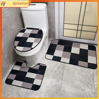 3pcs Set Non-slip Bathmat Bathroom Set Toilet Cover Absorben