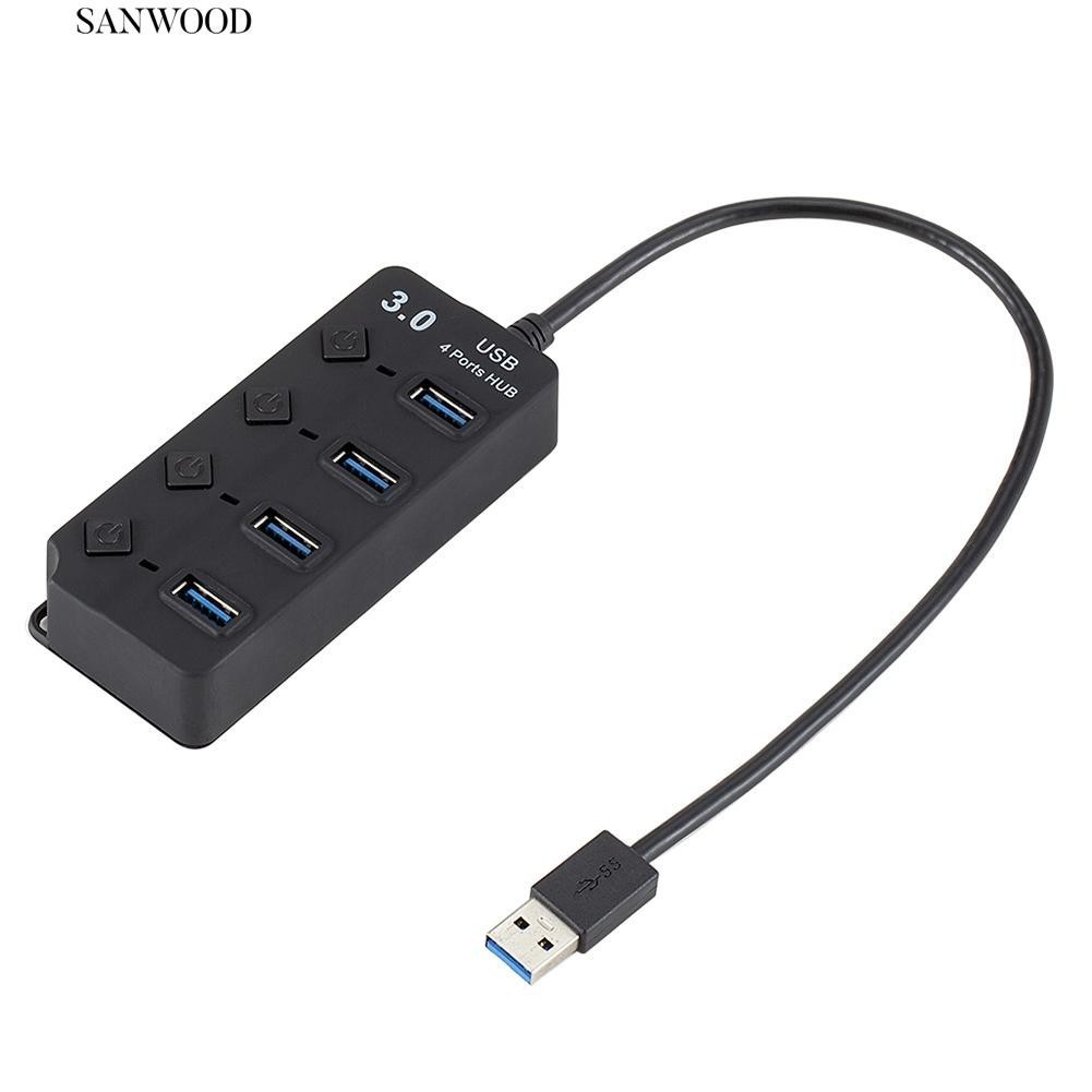 ❇??sanwood?? USB 3.0 4口HUB帶按鍵開關 4HUB集線器usb3.0一