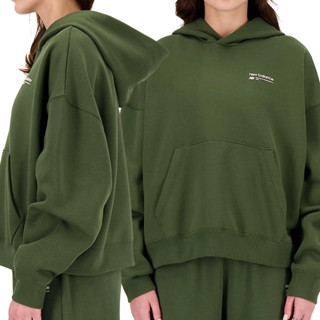 New Balance 女款 綠色 休閒 白搭 刷毛 保暖 帽T 上衣 長袖 WT33531KOU