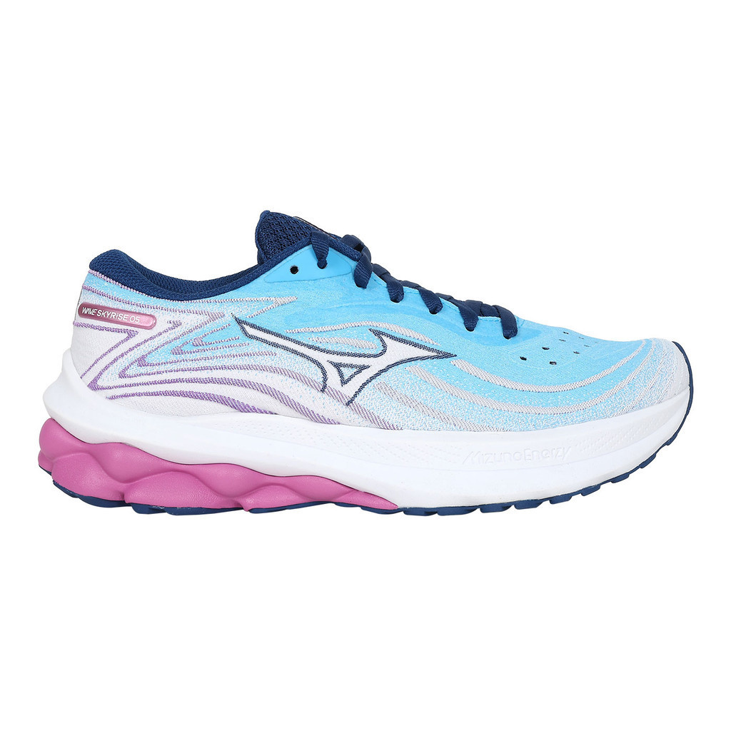MIZUNO WAVE SKYRISE 5 女慢跑鞋( 運動 訓練「J1GD240923」 水藍紫白