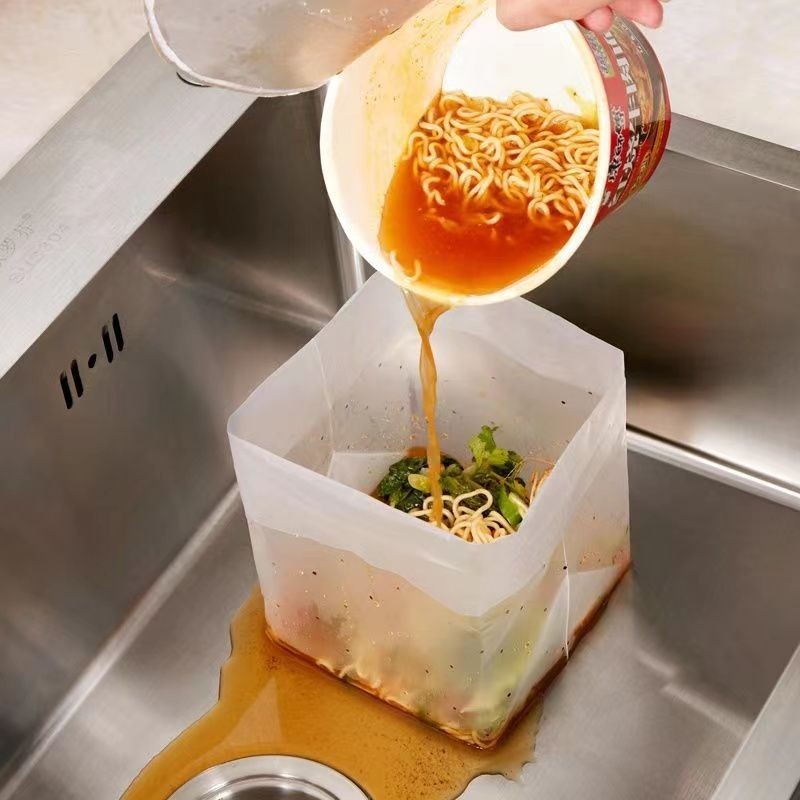 過濾渣加厚袋廚房自立式垃圾袋剩菜飯隔渣去油瀝水袋水槽一次性過