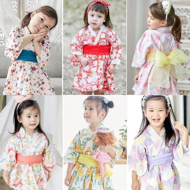 兒童日式和服 寶寶造型服 Augelute女童和服日系夏季連衣裙中大童浴衣洋裝女寶寶表演拍照裙 派對扮演服周歲禮服表演