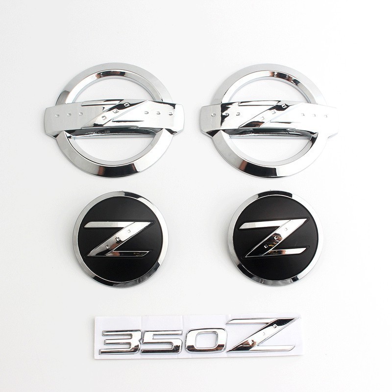 適用於5件/套前後車標側標 350Z字母標 適用Nissan logo Fairlady Z33 車身側面貼 日產車尾改