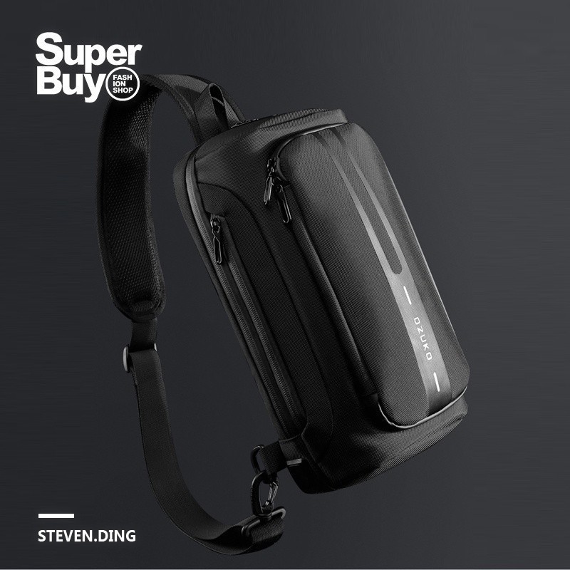 【Superbuy】時尚大容量胸包/側背包 密碼鎖防盜單肩包/斜背包 通勤包/運動後背包包/側肩包 OZUKO側包/斜包