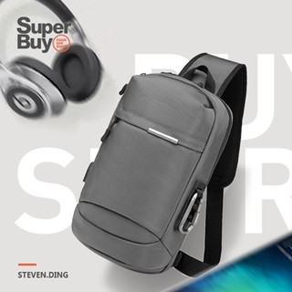 <Superbuy>大容量胸包/側背包 防水斜背包/外置充電單肩包 防盜運動後背包/騎行包/側肩包 OZUKO側包/斜包