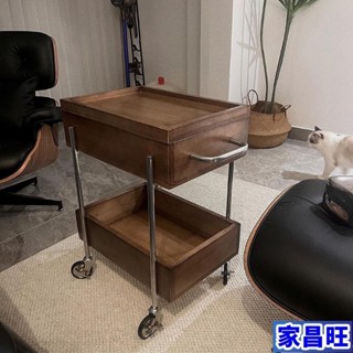 【JCW】實木推車 客廳收納櫃 傢用多層 零食床頭置物架 可移動邊幾 手推車 手拉車 層架 置物架