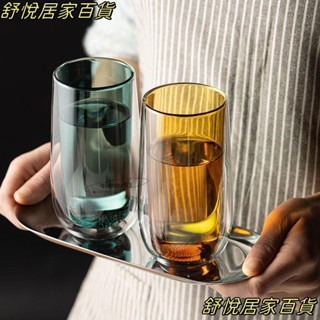 台灣出貨🎀雙層玻璃杯 隔熱不燙手雙層玻璃水杯 透明杯子 耐熱玻璃杯 咖啡杯杯子 家用客廳耐高溫喝綠茶杯子 透明彩色熱飲