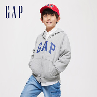 Gap 男童裝 Logo連帽外套-灰色(890300)