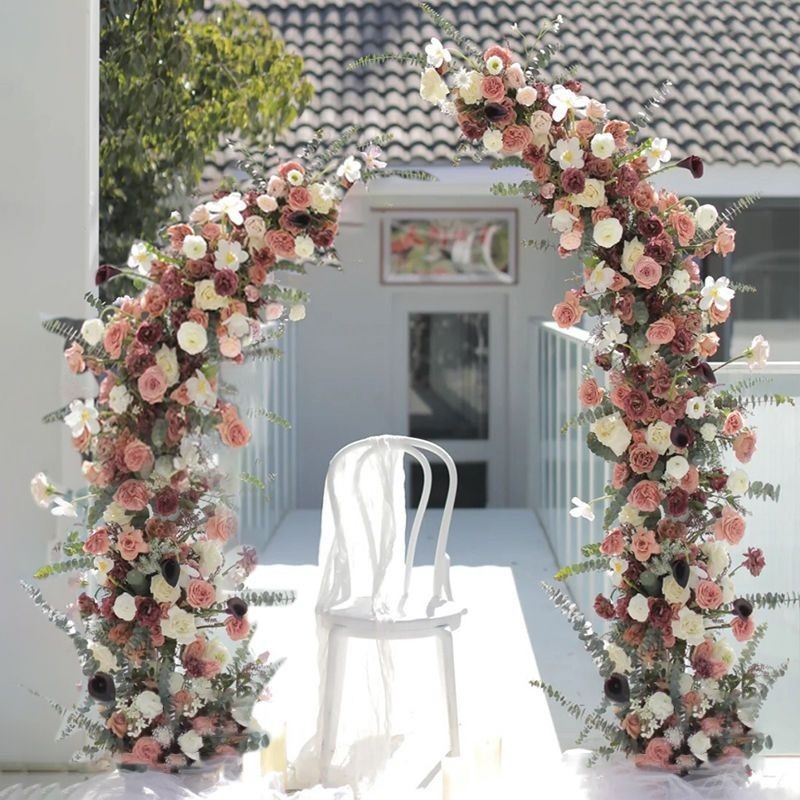 热促#森系婚禮慶牛角羊角象牙月牙分體樹枝拱門架子開業攝影花門花木架#099