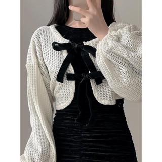 【Codibook】韓國 SOMEDAYS 天鵝絨緞帶針織短版開襟衫［預購］針織外套 女裝