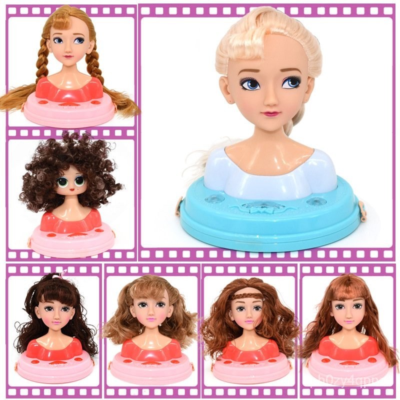 編髮巴比娃娃冰雪愛莎公主半身可化妝女孩洋娃娃禮盒套裝兒童玩具