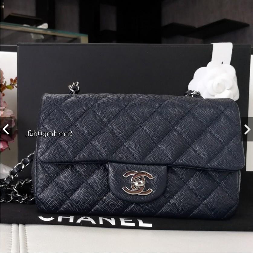 二手現貨 Chanel mini coco 20cm cangqingse 荔枝紋 單肩包 斜背包 A69900 免運