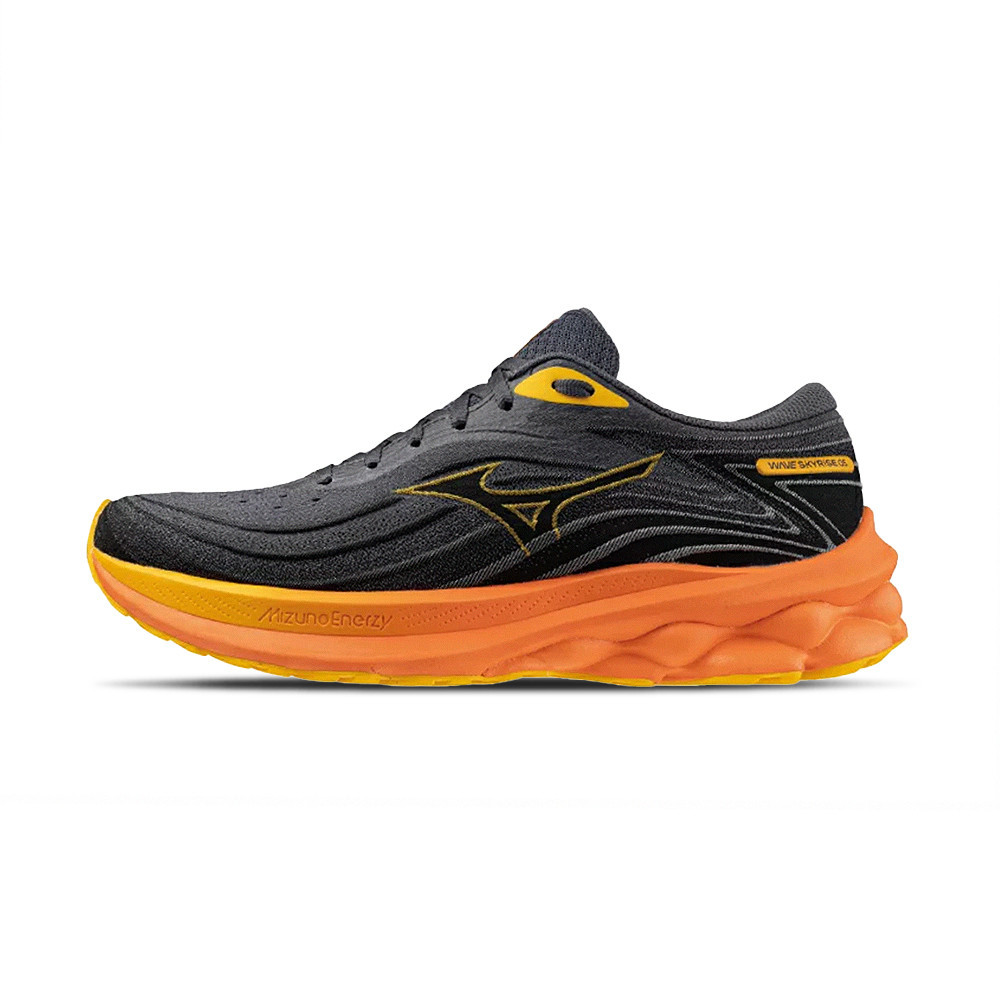 Mizuno Wave Skyrise 5 男鞋 黑橘色 路跑 一般型 平穩 舒適 慢跑鞋 J1GC240901