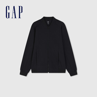 Gap 男裝 Logo立領外套-炭黑色(889284)
