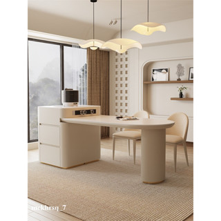 【品質傢俱】工廠直銷/含運/低價/島臺餐桌一體家用可伸縮法式奶油風巖板島臺餐廳帶水槽電磁爐定製