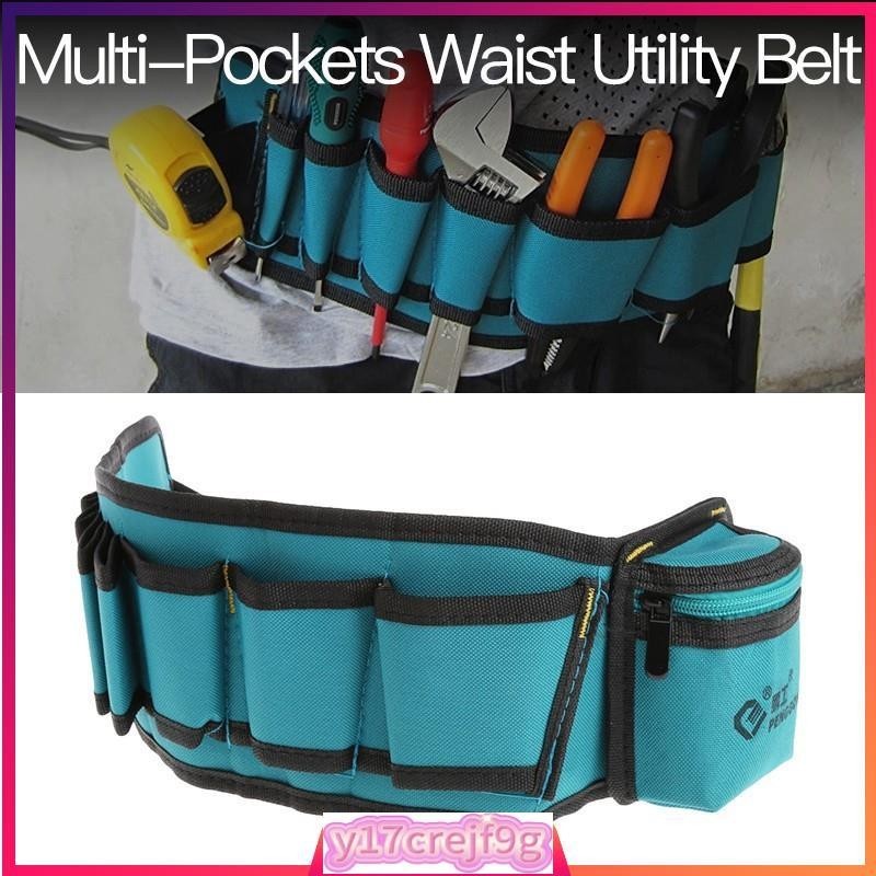 Multi-Pockets Waist Utility Belt Organizer Bag Tool Slot Scr