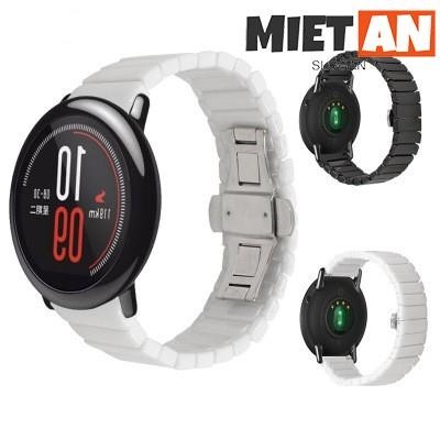 MIETAN-22mm 華米手錶 華米錶帶 華米腕帶 AMAZFIT金屬蝴蝶扣陶瓷手錶帶 戶外運動陶瓷手錶帶 替換帶