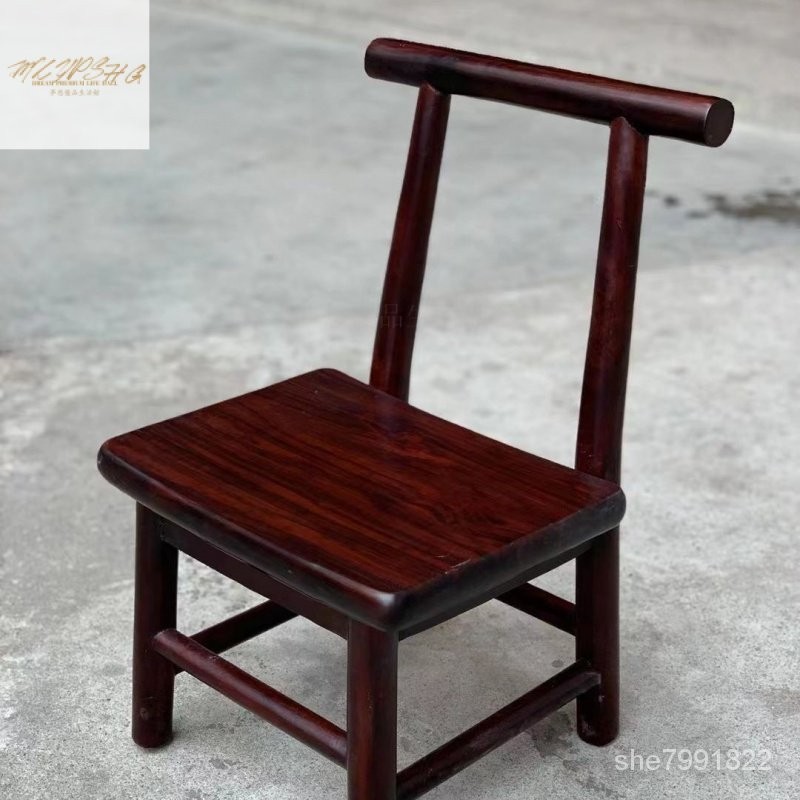 【工廠熱銷🔥】實木椅子兒童小背靠椅紅木小凳子東非痠枝實木傳統木椅子木凳木色靠背椅子