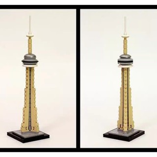 世界名建築 積木 MOC相容樂高加拿大西恩塔國家電視塔世界名建築益智拼裝積木套裝