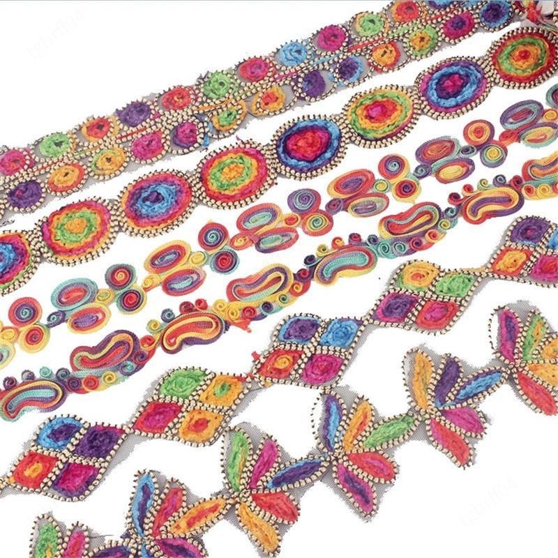 新品免運🎭每條3碼波西米亞風格棉質花邊 彩色織帶緞帶 民族風演出服裝裝飾材料