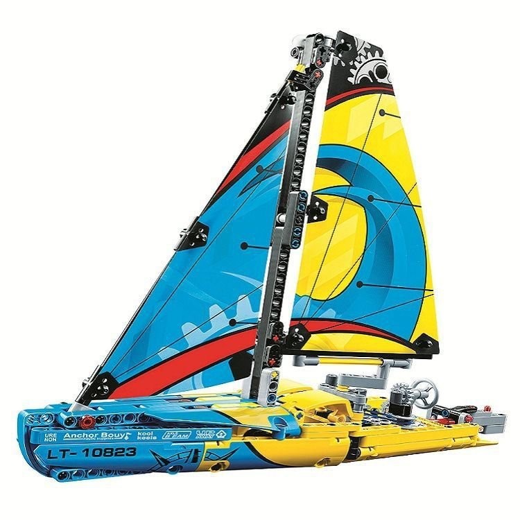 淇淇KiKi 組裝 模型 積木 拚圖 收藏 公仔  lego兼容樂高諾高科技機械組係列遊艇賽艇帆船42074拚裝積木玩具