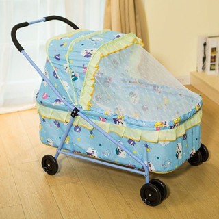 嬰兒床新款鐵小手推床寶寶睡籃多功能推車便攜bb歐式簡易小床蚊帳