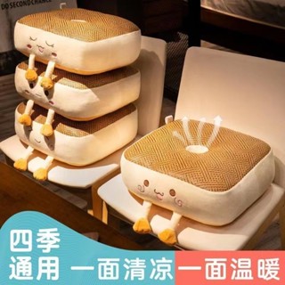 臺灣出貨 卡通夏季涼席 增高坐墊 辦公室久坐椅子墊 午睡枕 枕頭 趴枕 椅墊 涼墊 學生宿舍屁股墊 腰靠墊 雙面坐墊