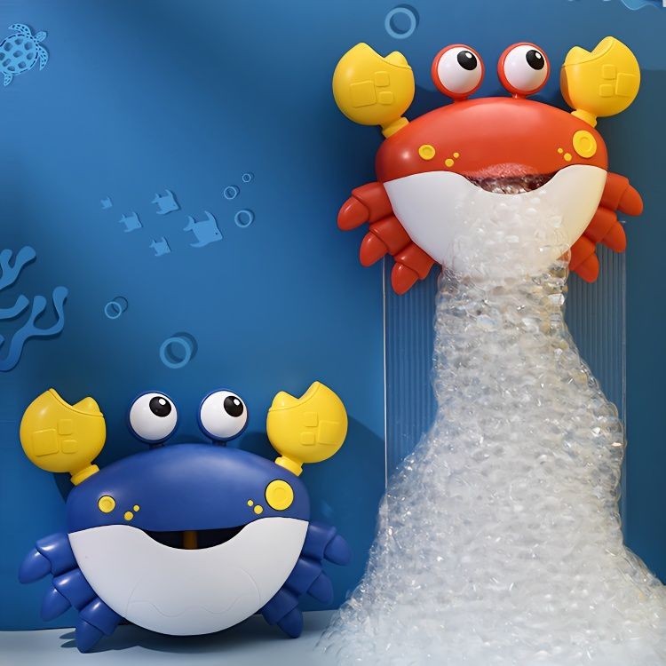超有趣😄吐泡泡的小螃蟹吹泡泡機寶寶洗澡玩具兒男孩女孩浴室戲水起泡器