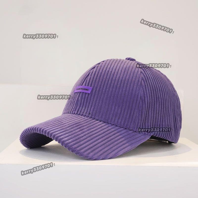 百搭棒球帽Classy key日本設計師聯名款保暖硬頂燈芯絨棒球帽子女紫色鴨舌帽🎉yora💖